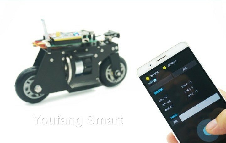 Радиоуправляемый самобалансирующийся маховик, 3D-печать, управление через приложение, двигатель постоянного тока для мотоцикла STM32, программируемый автомобиль-робот 2WD