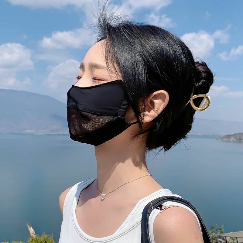 Sommer Sonnenschutz maske Eis Seide Gesicht Schal Mesh atmungsaktive Gesichts bedeckung Frauen Anti-UV-Outdoor-Sport Radsport Maske Sonnenschutz Schleier