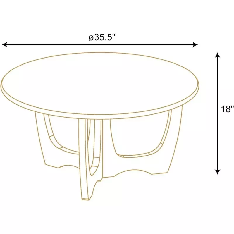 โต๊ะกาแฟกลมขาโค้งตกแต่งบ้านโต๊ะห้องนั่งเล่นขนาด36X18นิ้วโต๊ะกาแฟไม้