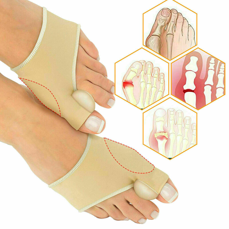 Corrector ortopédico de juanete para el cuidado de los pies, 2 piezas, para el dedo gordo del pie, Corrector de Hallux Valgus, Corrector de pulgar y hueso, calcetines de pedicura, alisador de juanete