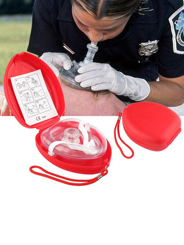 1 buah masker katup pernapasan satu arah respirasi buatan pertolongan pertama masker pernapasan latihan CPR aksesori masker pelindung