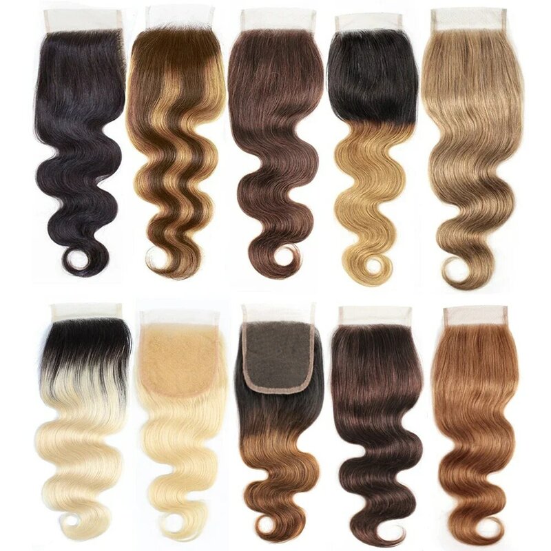 4x4 кружевные волнистые человеческие волосы естественного цвета темно-коричневого цвета, медовый, светлый, бордовый, индийский, Remy, коллекция Bobbi