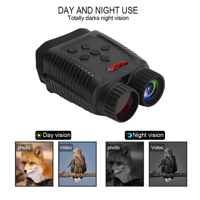GVDA-Mini Binocular Infravermelho Visão Noturna, Telescópio Digital de Caça, Óculos de Acampamento, Dia e Noite, Zoom 4X, 300m, HD 1080P