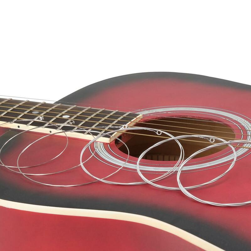 Cordes de guitare acoustique en aluminium argenté, 6 pièces, accessoires de guitare électrique antirouille, Instrument de musique E203