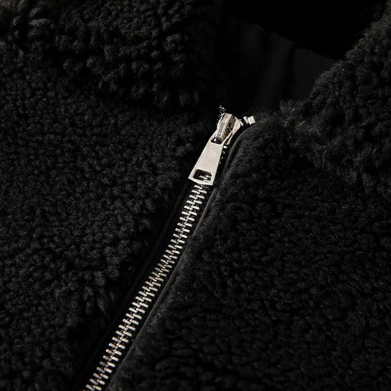 Men's 2024 New Fashion Casual Loose Version Fleece Jacket Coat Retro Long Sleeve Zipper Coat Jacket.