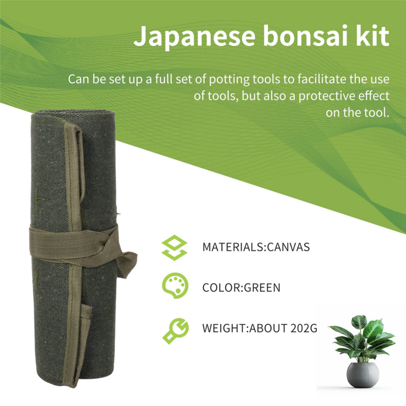 Paquete de almacenamiento de herramientas japonesas para bonsái, rollo de bolsa, juego de herramientas de lona, estuche, 600x430Mm