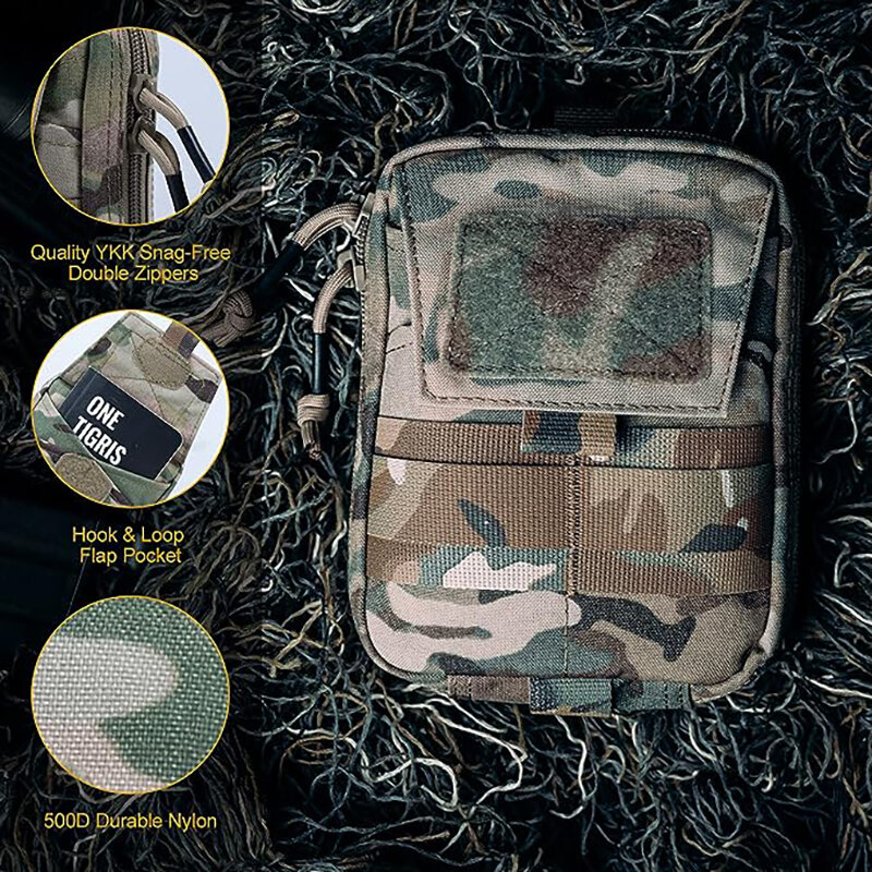 OneTigris MOLLE Pouches Tactical Organizer Medical Pockets Gadget EDC Utility First Aid Kit Bag Camping Treatment Emergent Pouch