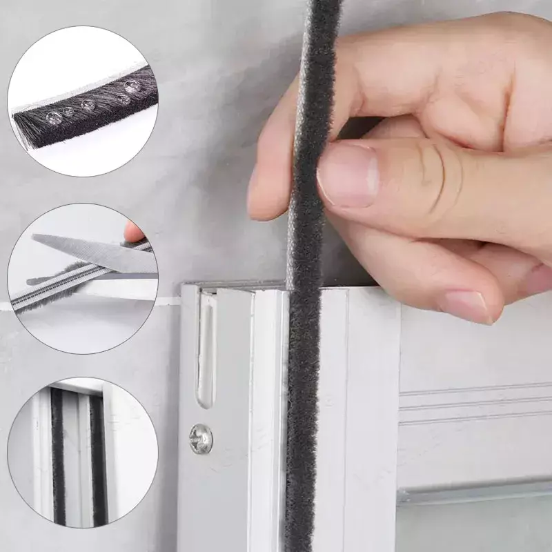 Door Window Seal Brush Strip For Home Elastic straight hair sealing strip Door Window Etc Seal Strip Weather Strip Seal Tape