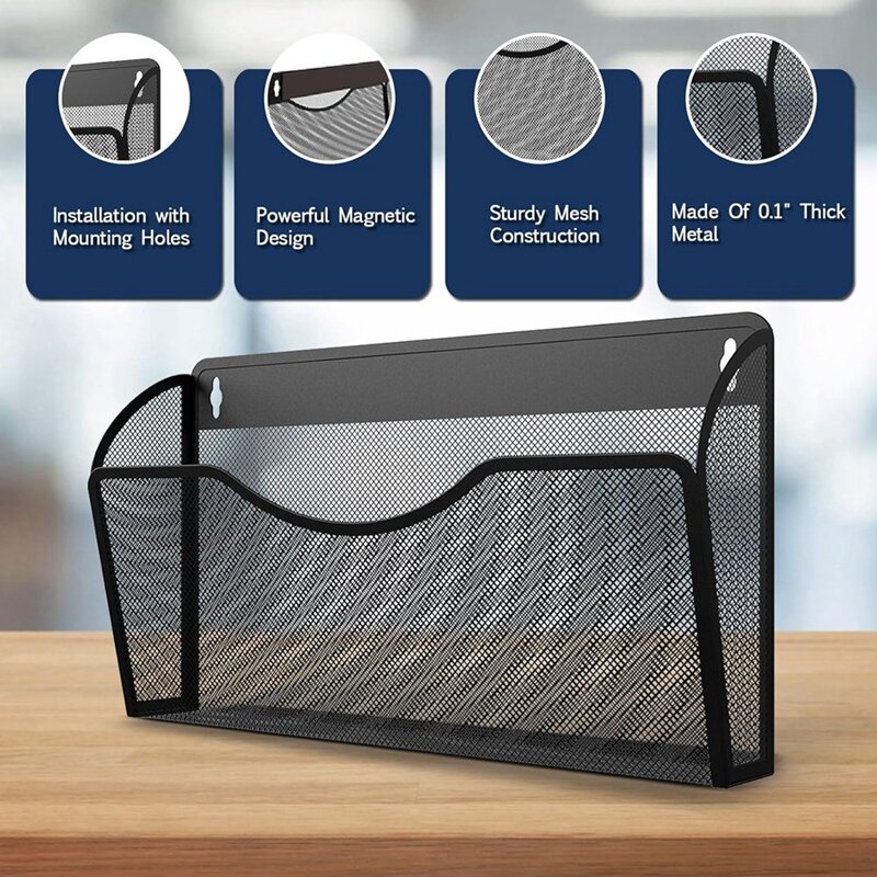 Magnetic File Holder Capacity Office Hanging Magazine Rack For Refrigerator, File Cabinets