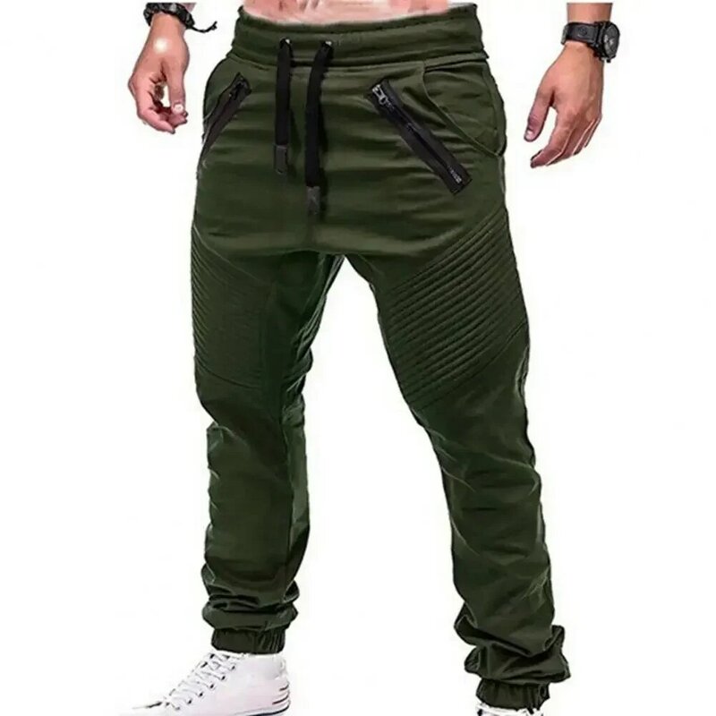 Spring and Autumn Fashion Men's Drawstring Adjustable Pocket Pants New Casual Men's Pants Jogging Slim Fit Striped Clothing