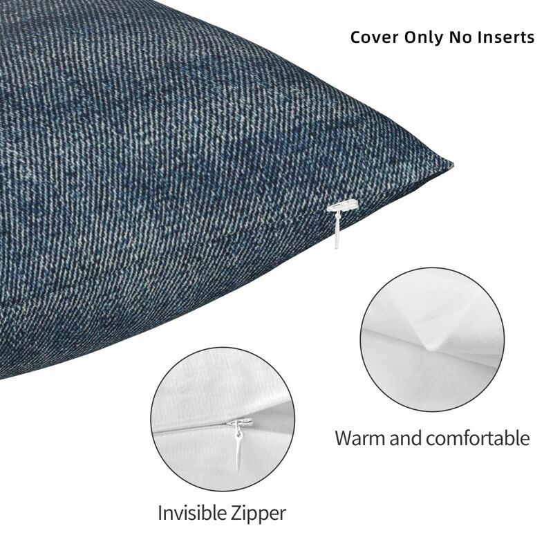 Funda de almohada cuadrada de mezclilla I Love Bluejeans con bolsillo frontal, decoración de cojín, cómoda, para el hogar y la sala de estar