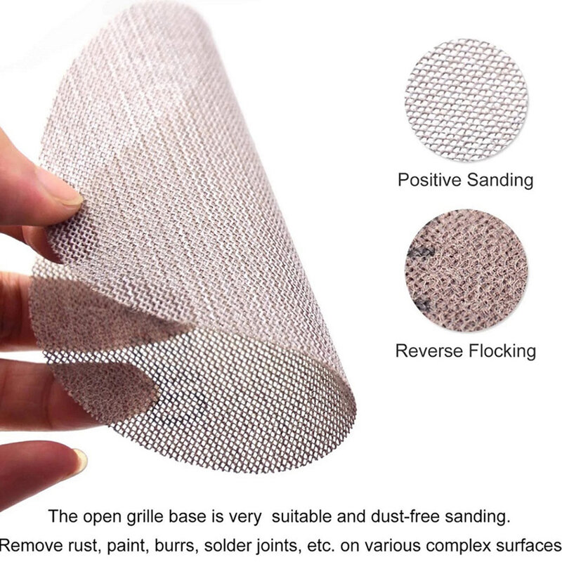 แผ่นขัดกระดาษทรายตาข่ายขนาด5นิ้ว125มม. 10แผ่นกันฝุ่นกันการขัดกระดาษทรายสำหรับเฟอร์นิเจอร์ไม้