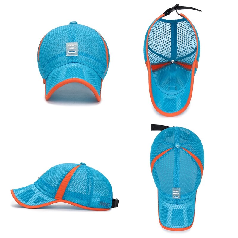 어린이 통기성 자외선 차단 야구 모자, 여름 테니스 모자, 야외 스포츠 스냅백 모자, 조절 가능한 벨트 비치 골프 모자