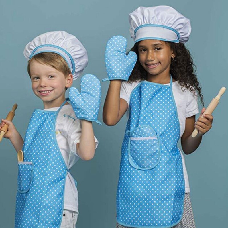 Chef Outfit Set for Children, Toy Kitchen Playset Chef Dress Up Set for Kids Toy Cooking Kits Role for Play Toy for Ages