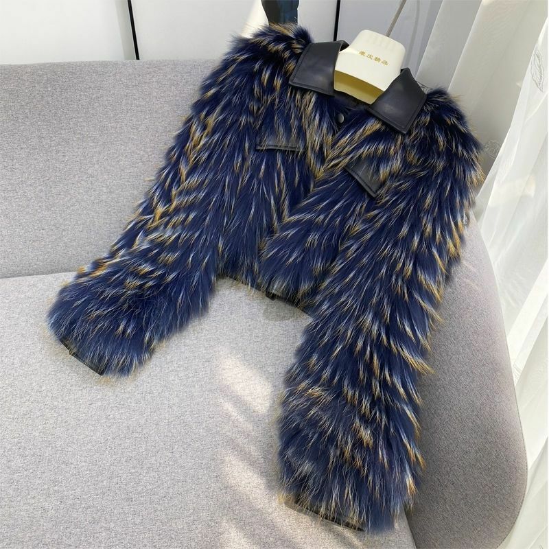 Mantel kulit domba wanita tenun bulu palsu mode baru musim gugur musim dingin 2024