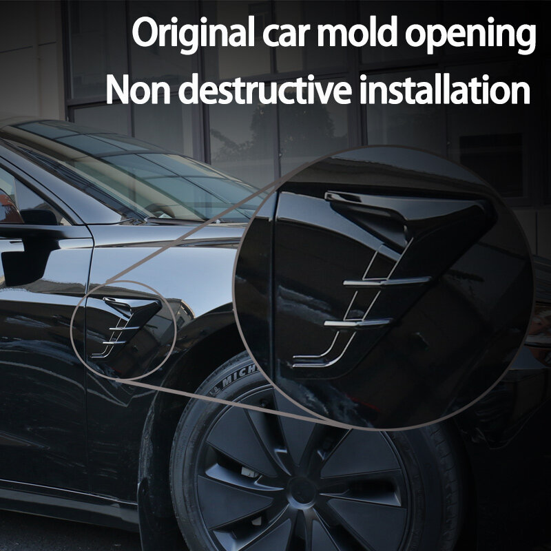 For New Model 3 + Highland 2024 Leaf Plate Camera Protection Cover Thunder Side Label Accessories Modification