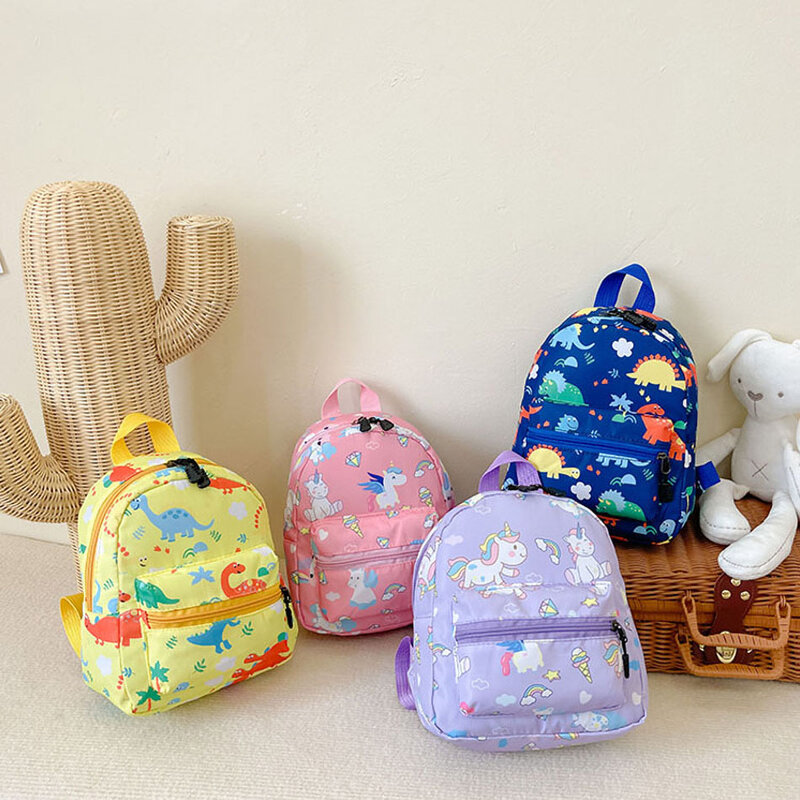 캔디 컬러 공룡 유니콘 가방, 남녀공용 만화 유치원 학교 가방, 2-6 세 배낭 어린이 학교 배낭