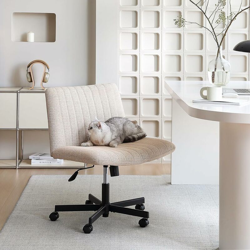LEAGOO biurko do pracy w domu krzesła Vanity krzesło nowoczesne krzesło biurko komputerowe krzesło biurowe z tkaniny do biura domowego, sypialnia (kolor mieszany)