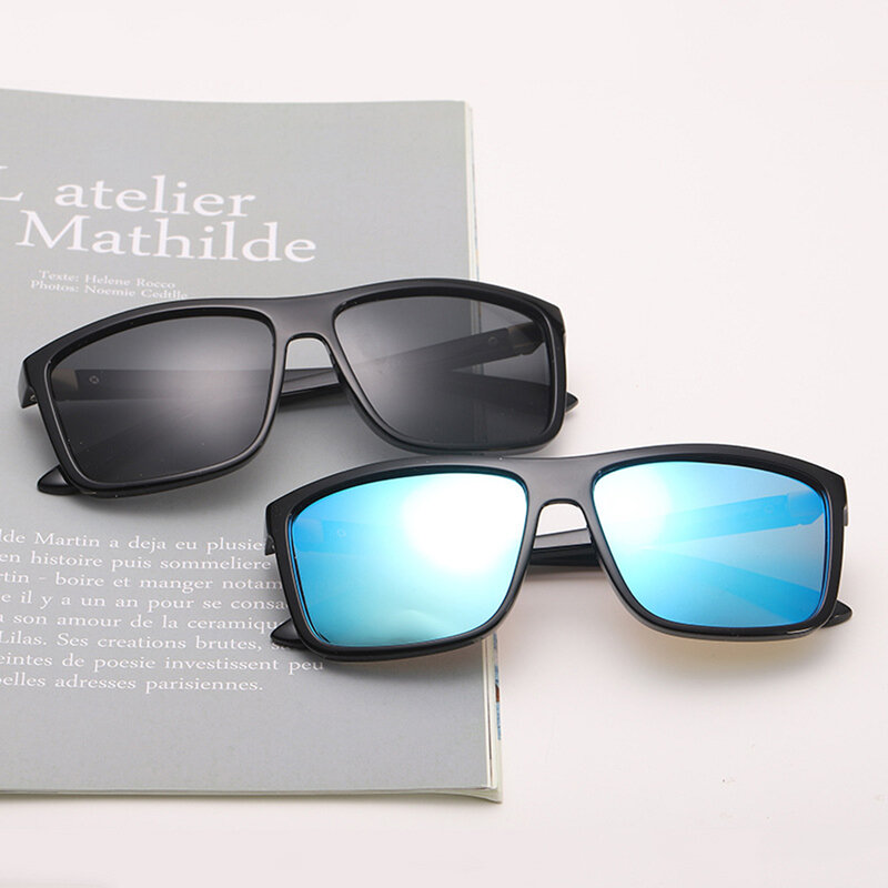 Мужские поляризованные солнцезащитные очки, стильные спортивные очки для вождения, черные, синие, красные, УФ + очки, поляризованные очки, быстрая доставка