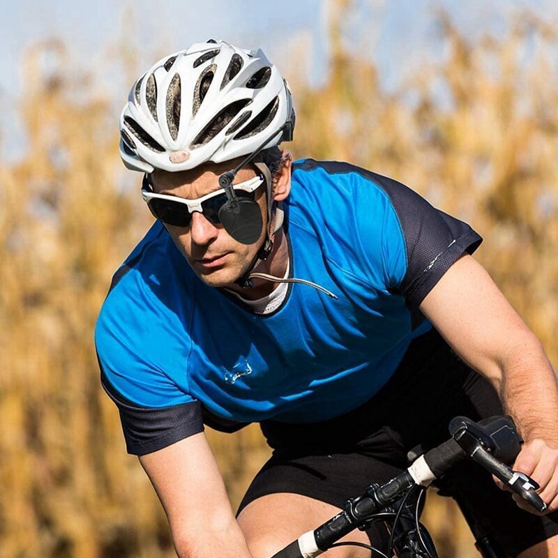 Kaca helm sepeda, 2 buah kaca spion sepeda ringan dapat disesuaikan 360 derajat untuk promosi bersepeda