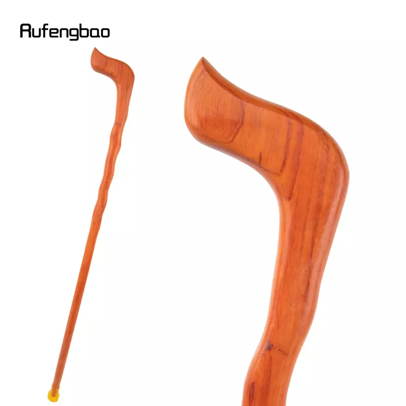 Orange Wave Wooden Single Joint Fashion Walking Stick Decorative Cospaly Cane Halloween Mace Crutch  Wand Crosier 92cm