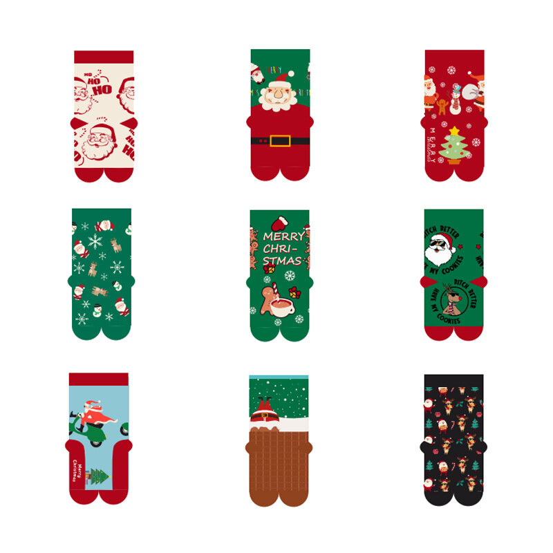 Милые Мультяшные рождественские носки для женщин и мужчин, Санта-Клаус, олень, средней длины, хлопковые модные чулки, оптовая продажа, рождественский подарок для детей