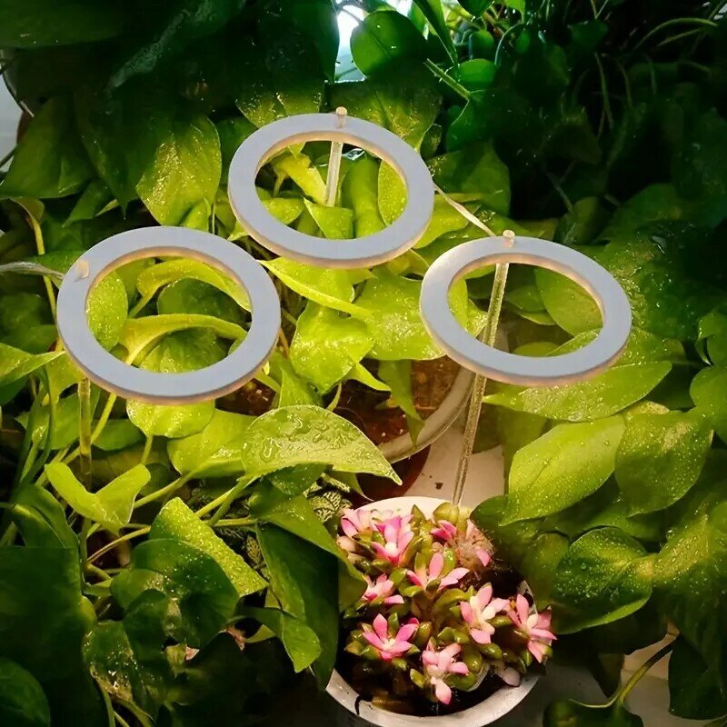 LED Angel Ring Plant Growth Light Full Spectrum Smart 8/12/16H Timer 5 Dimmable Levels Indoor Flower Vegetable Supplement Light