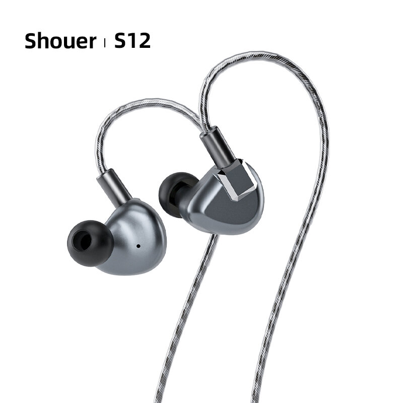Shuoer-auriculares intrauditivos con transductor magnético plano, dispositivo de audio Hifi S12 IEM de 14,8mm, 102dB, 3,5mm, 4,4mm, 0,78mm, clavijas duales equilibradas