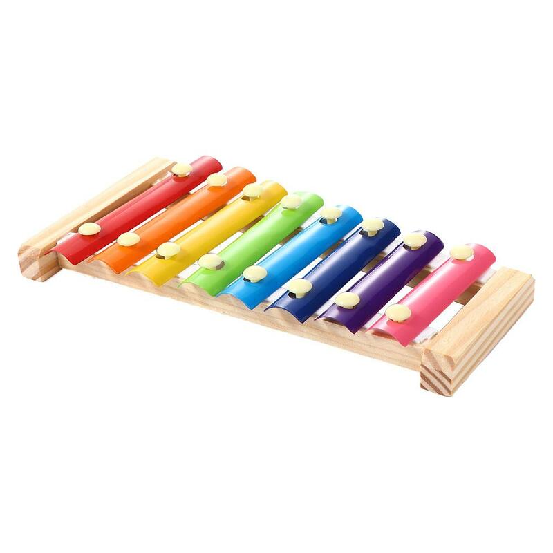 Brinquedos musicais do estilo do quadro de oito notas de madeira, brinquedos educativos, xilofone, instrumento musical engraçado