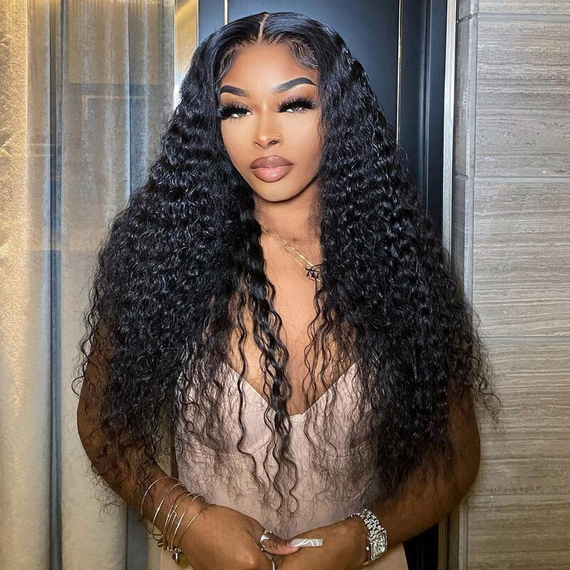 Curly Human Hair Wigs For Women 13x4 13x6 Deep Wave Hd Lace Frontal Wig 30 40 Inch Glueless PrePlucked Water Wave Lace Front Wig