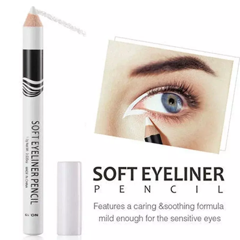 1PC New White Eyeliner Makeup Lasting Smooth Easy To Wear Eyes Brightener Waterproof Fashion Eyes Liner Pencils Eye Makeup Tools