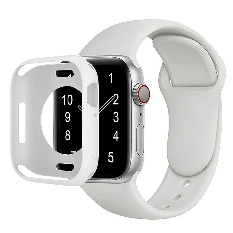 Casing Silikon Lunak Permen untuk Penutup Jam Tangan Apple 44Mm 40Mm 42Mm 38Mm Perlindungan untuk Iwatch Seri 8 7 6 Se 5 41Mm 45Mm Bumper Wanita