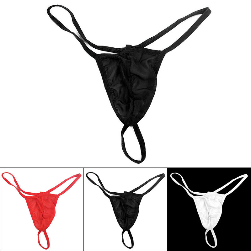 Sexy Men Elastic G-string Thongs Mesh Underwear Low Rise T-back Underpants Briefs Porn Lingerie Male Bikini Sheer Lace Underpant
