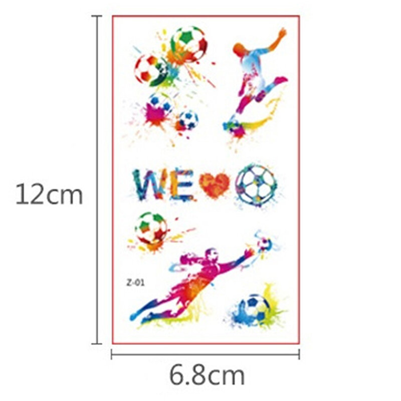 Искусственная Татуировка-наклейка для футбольного болельщика, водонепроницаемая татуировка для рук, рук, ног, для мальчиков