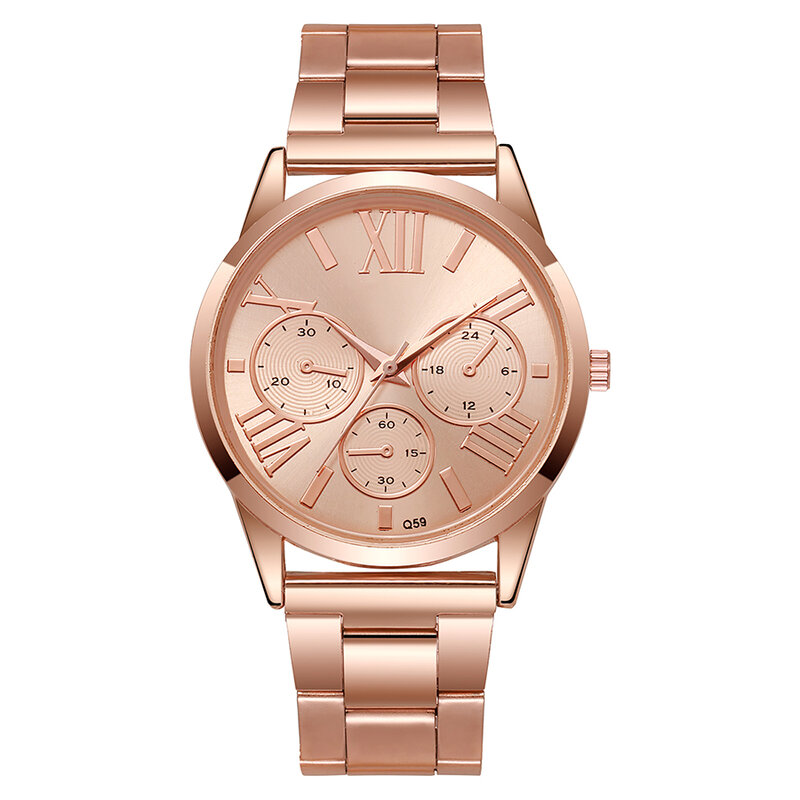 Moda oro rosa serie orologio al quarzo da uomo cinturino in ferro accessori regalo orologio da uomo