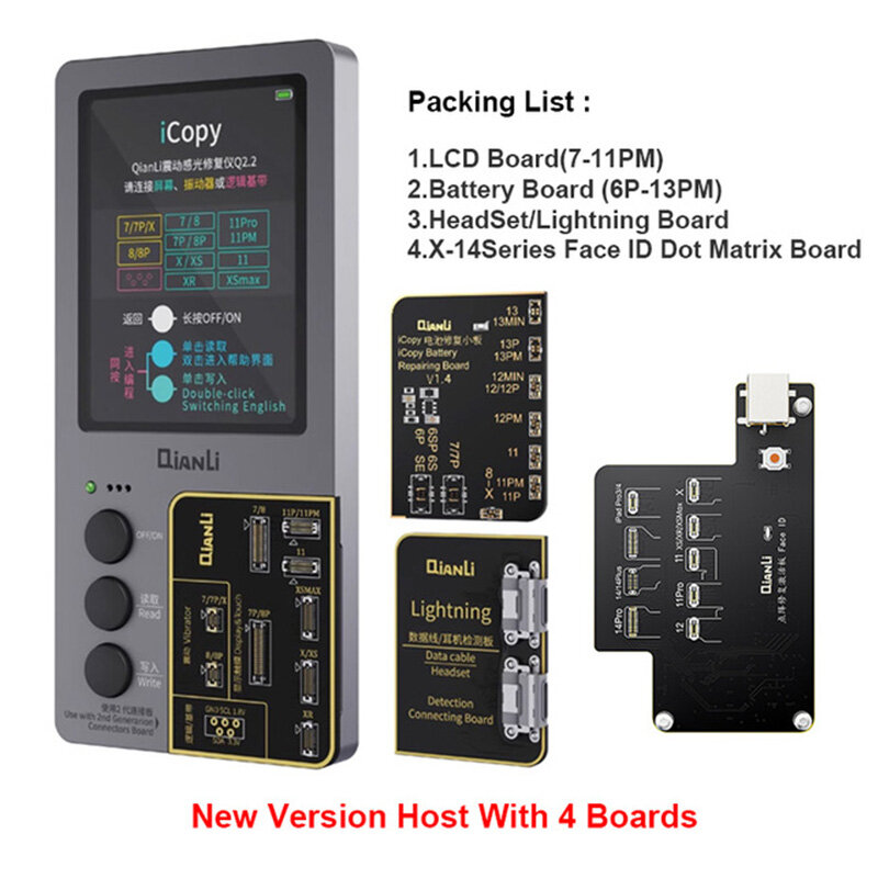 Qianli ICopy Plus หน้าจอ LCD สีเดิมซ่อมโปรแกรมเมอร์สำหรับโทรศัพท์11 Pro Max XR XSMAX XS 8P 8 7P 7การสั่นสะเทือน/Touch ซ่อม