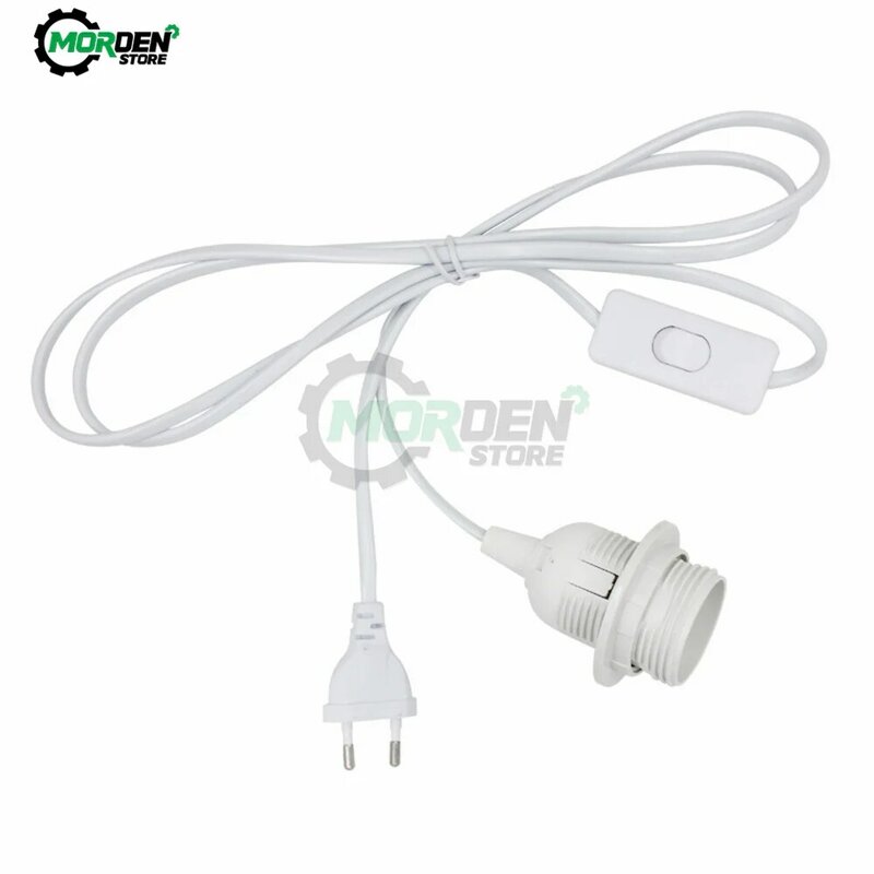 Eu Us Plug 1.8M Netsnoer Kabels E27 Full Tanden Lampvoet Houder Met Schakelaar Draad Voor Hanger Led Lampen Armatuur Hang Lamp