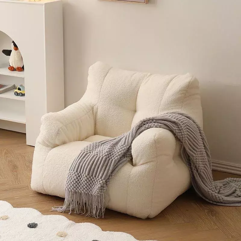 Sofá perezoso individual de gran tamaño, organizador de estilo nórdico, Tatami suave, bolsa de frijol, muebles de dormitorio, Salón canapé único, 95x70x70cm