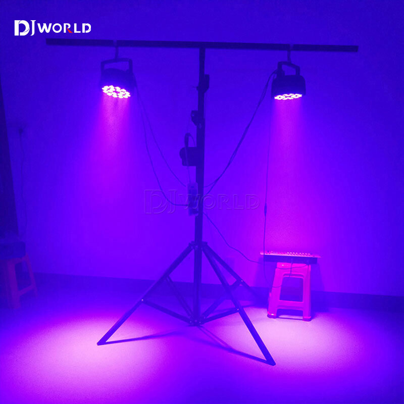 Lampu Par LED aluminium 18x18W, cahaya Par datar RGBWA UV 6 dalam 1 DMX512, peralatan pencahayaan panggung profesional untuk Bar pesta DJ disko