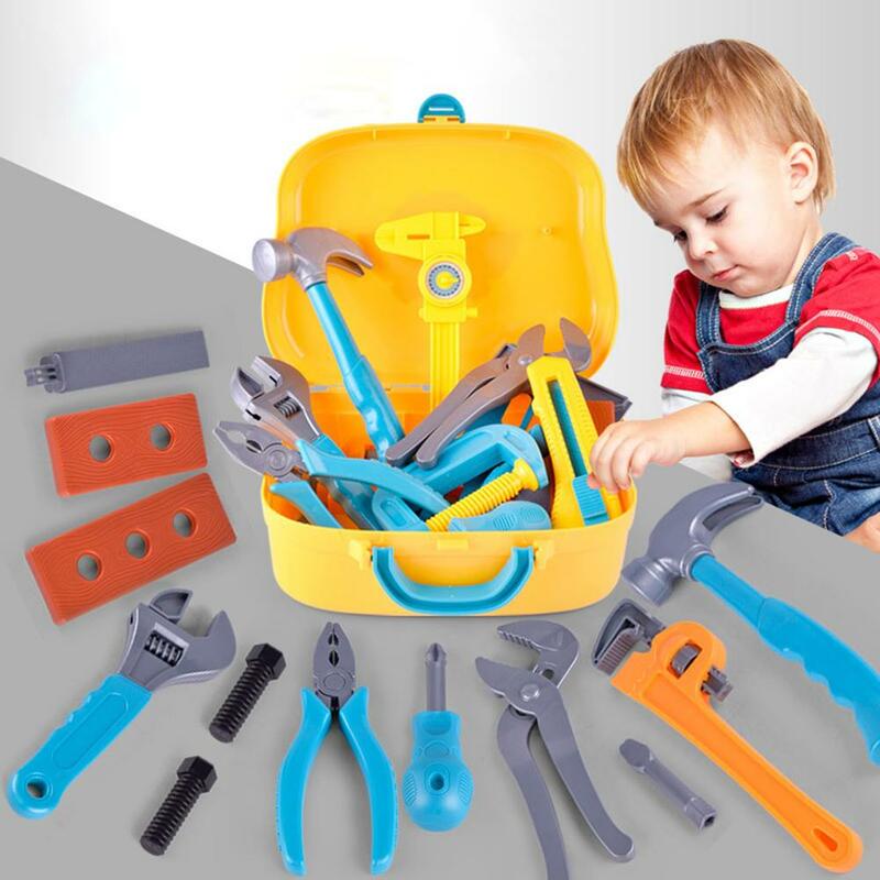 Набор детских инструментов, 14 шт., игрушечная отвертка, электрическая дрель, многофункциональный инструмент для имитации технического обслуживания для мальчиков, подарки