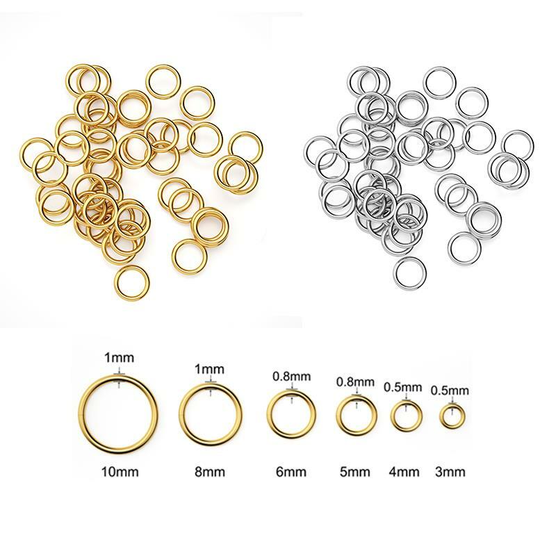 50-100Pcs anelli di salto aperti in acciaio inossidabile per creazione di gioielli anelli divisi accessori ad anello singolo forniture per gioielli fai-da-te