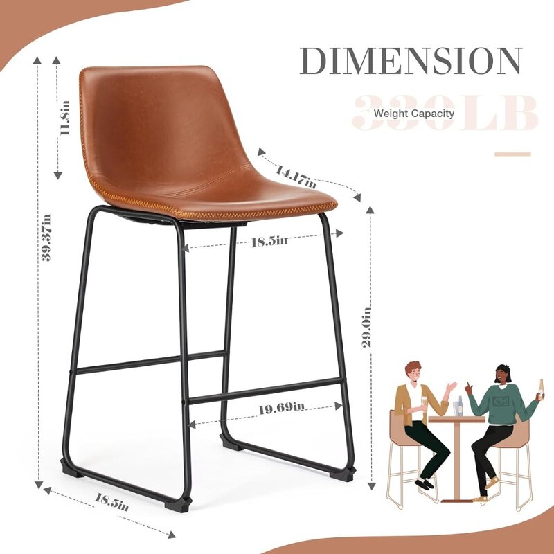 Барный стул высотой 2 дюйма, Современный барный стул из искусственной кожи, барные стулья высотой 30 дюймов