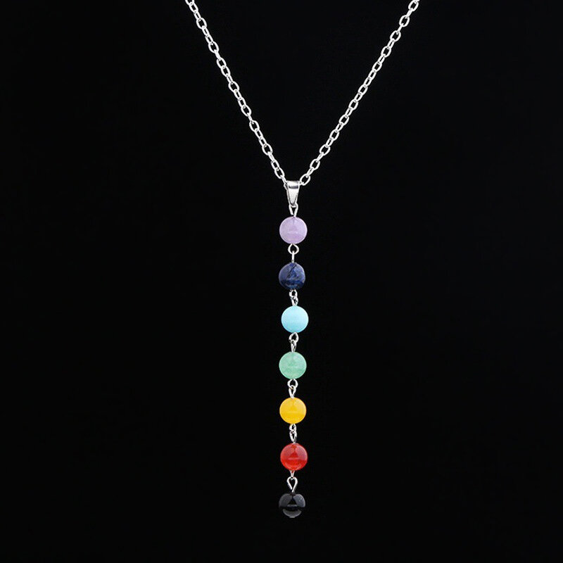 Colorful Bead Pendant Yoga Bead Necklace Necklace Bead Chain Men And Women Jewelry