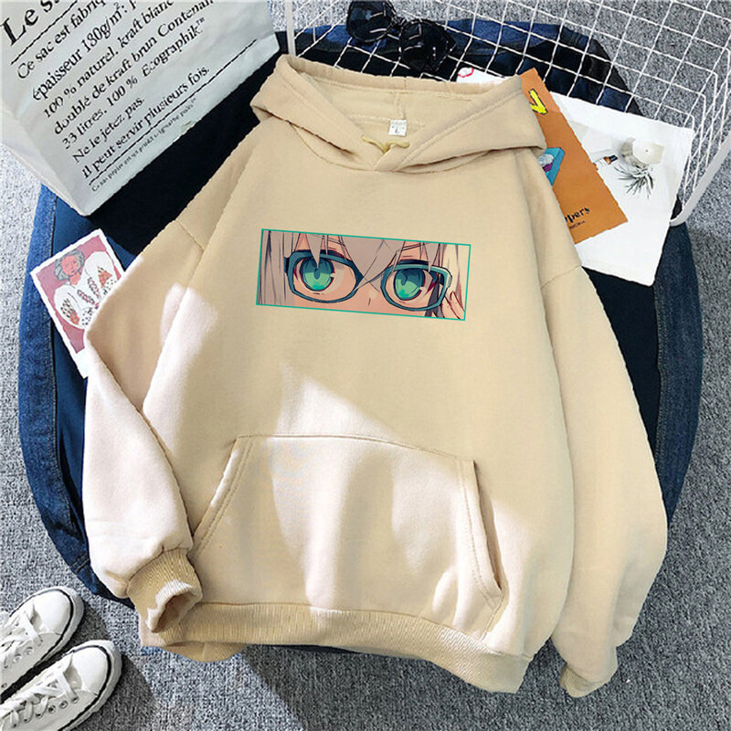 Anime Eyes Hoodies para mulheres, Streetwear gráfico, roupas dos anos 90, camisa com capuz