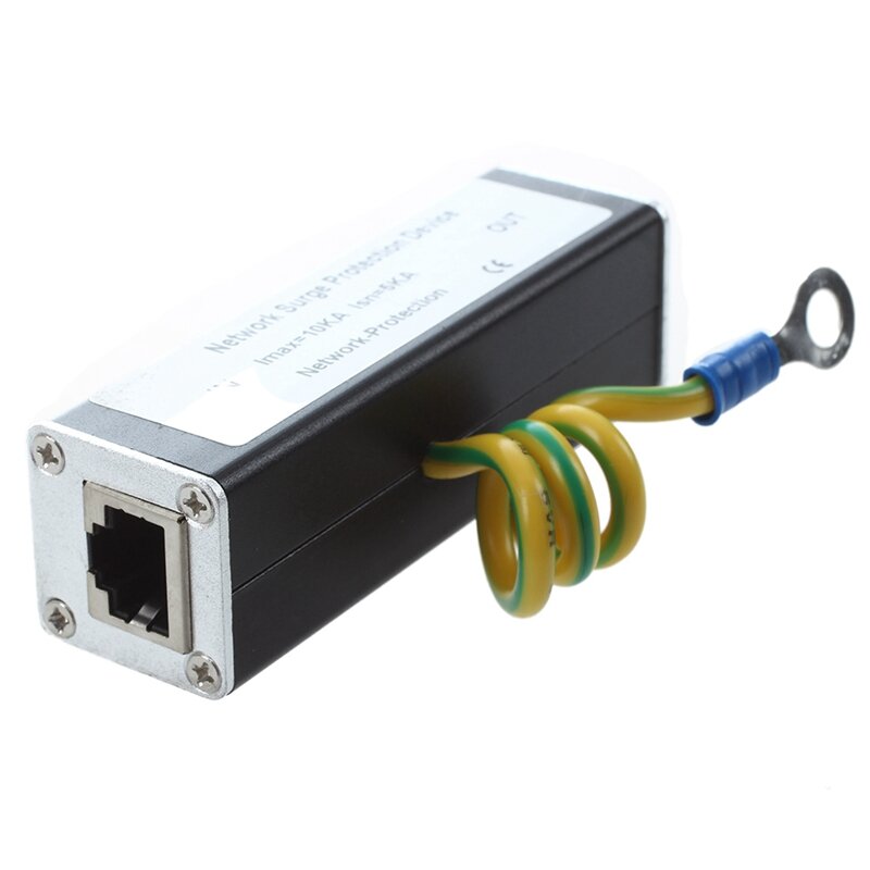 10X RJ45 Plug jaringan Ethernet pelindung lonjakan petir arester 100Mhz