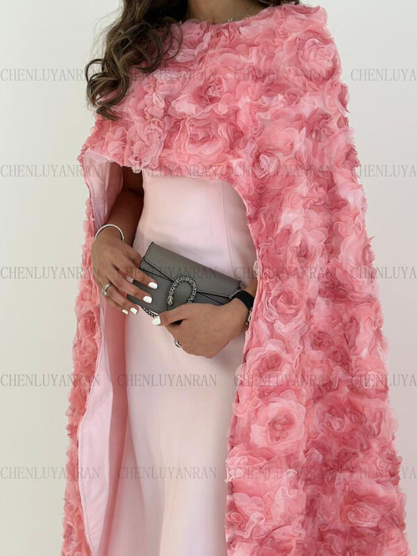Вечерние платья с 3D цветами 2023, розовое длинное женское платье с юбкой-годе, сексуальное роскошное женское платье فففف