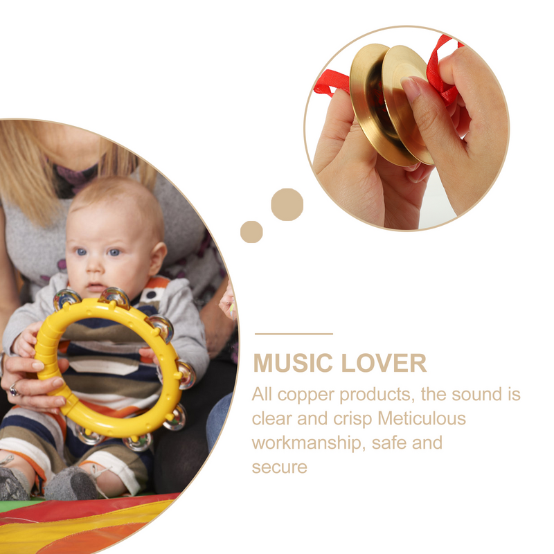 1 pasang simbal jari kreatif anak-anak, alat musik Mini untuk anak-anak