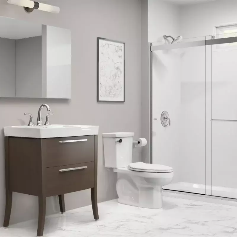 Американский стандарт 606CA001.020 H2Optimum двухкомпонентный туалет с сиденьем для унитаза и восковым кольцом, удлиненный передний край, стандартная высота, белый
