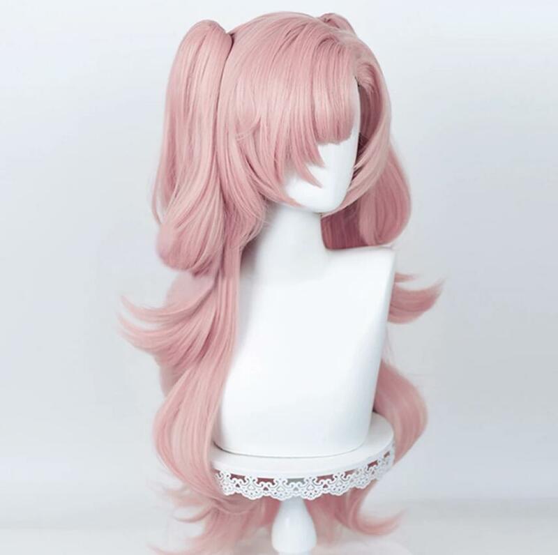 Nicole Wig-Cabelo liso longo sintético para cosplay, cabelo rosa, peruca resistente ao calor para festa, fronha dakimakura, capa de travesseiro