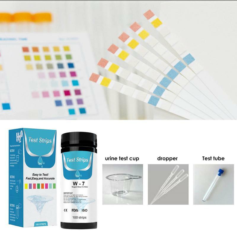 Hot Tub Test Strips 7 In 1 Hot Tub Pool Test Kit 100pcs Strips For Testing Ph Total Alkali Hardness And More Ideal For Fish